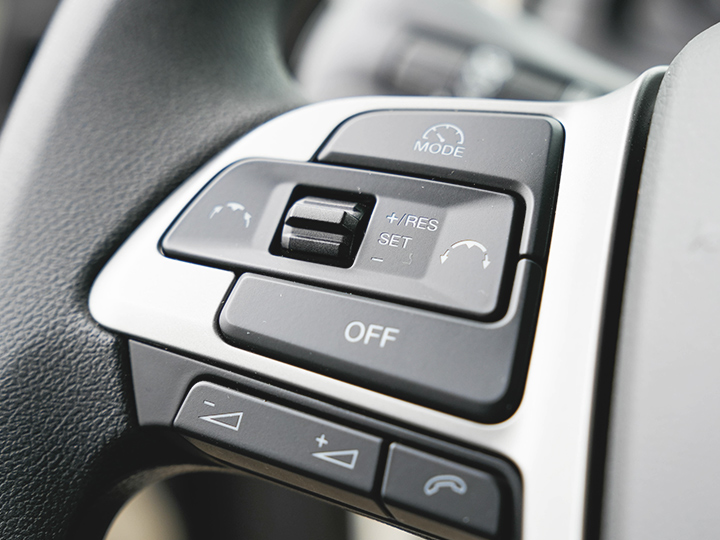 Bedienelement am Lenkrad des MAN TGL 12 Tonner | MAN TGL 12t mieten bei Autovermietung Arndt